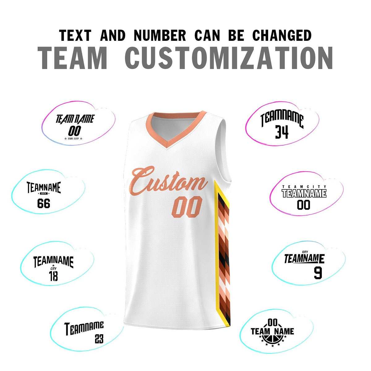 Custom White Mosaic Gradient Fashion Sports Uniform Basketball Jersey|KXKSHOP