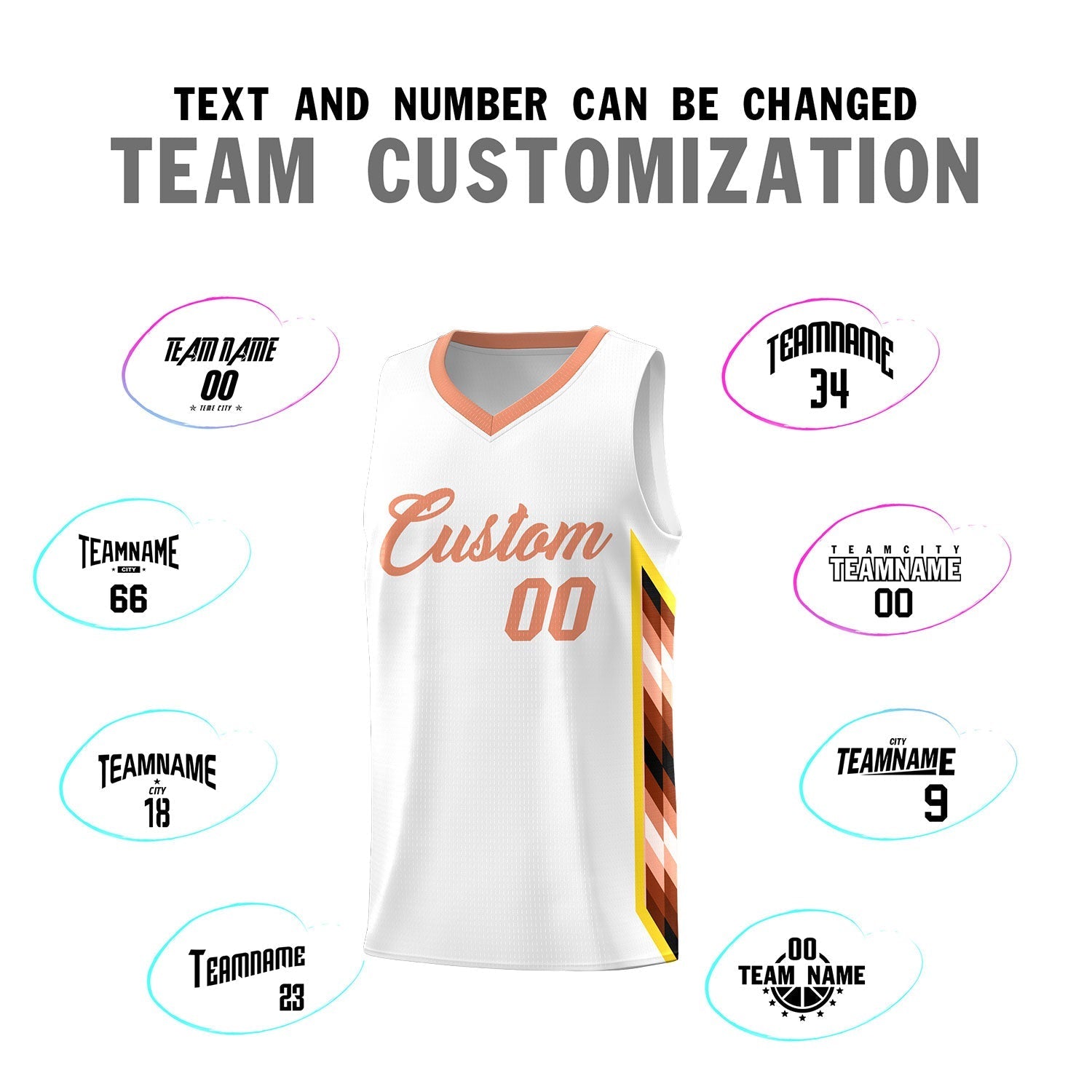 Custom White Mosaic Gradient Fashion Sports Uniform Basketball Jersey|KXKSHOP