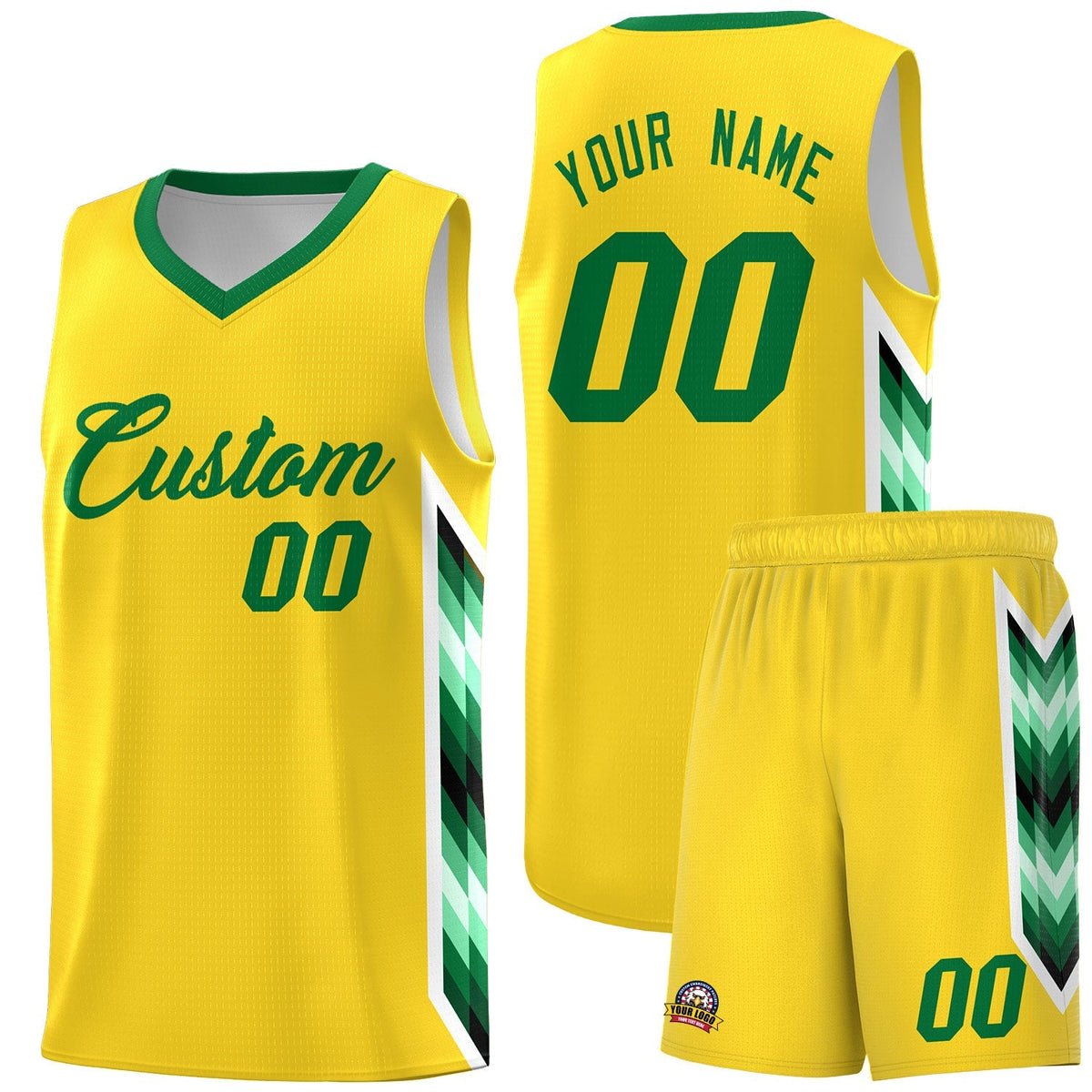 Custom Gold Mosaic Gradient Fashion Sports Uniform Basketball Jersey|KXKSHOP