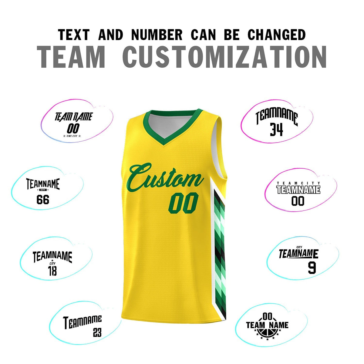 Custom Gold Mosaic Gradient Fashion Sports Uniform Basketball Jersey|KXKSHOP