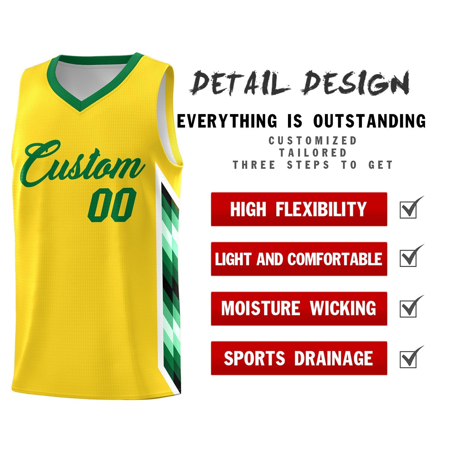 Custom Gold Mosaic Gradient Fashion Sports Uniform Basketball Jersey|KXKSHOP