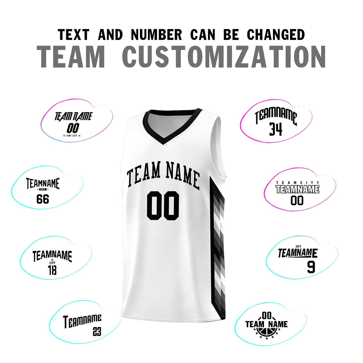 Custom White Mosaic Gradient Fashion Sports Uniform Basketball Jersey|KXKSHOP