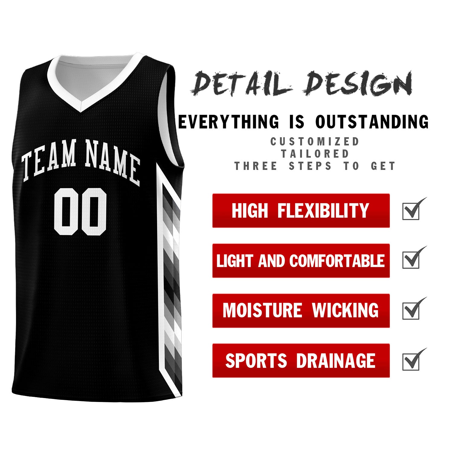 Custom Black Mosaic Gradient Fashion Sports Uniform Basketball Jersey|KXKSHOP