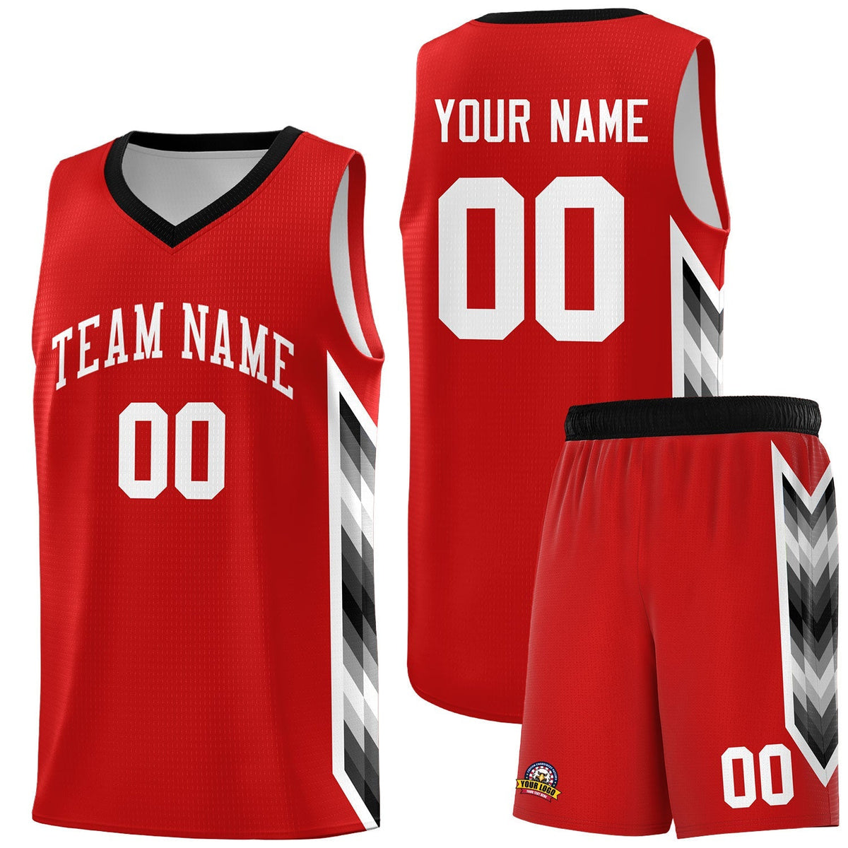 Custom Red Mosaic Gradient Fashion Sports Uniform Basketball Jersey|KXKSHOP