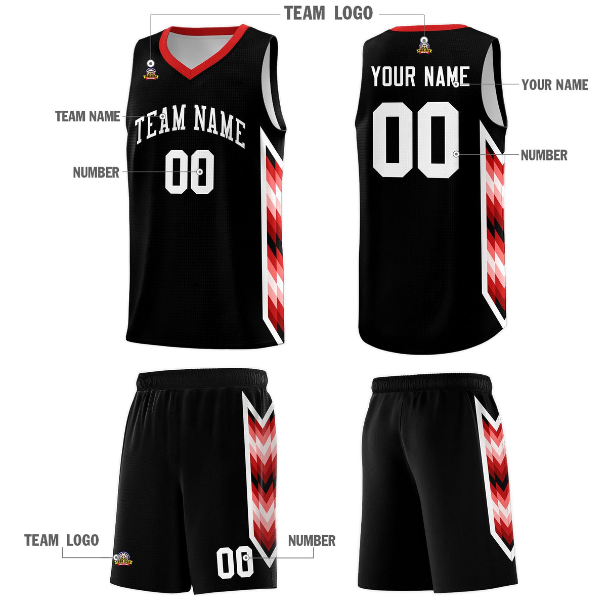 Custom Black Mosaic Gradient Fashion Sports Uniform Basketball Jersey|KXKSHOP