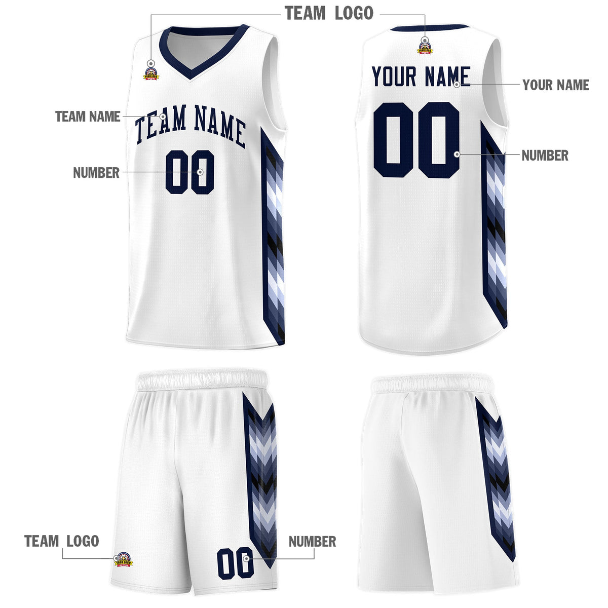 Custom White Mosaic Gradient Fashion Sports Uniform Basketball Jersey|KXKSHOP