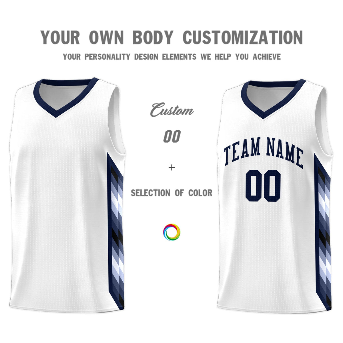 Custom White Mosaic Gradient Fashion Sports Uniform Basketball Jersey|KXKSHOP
