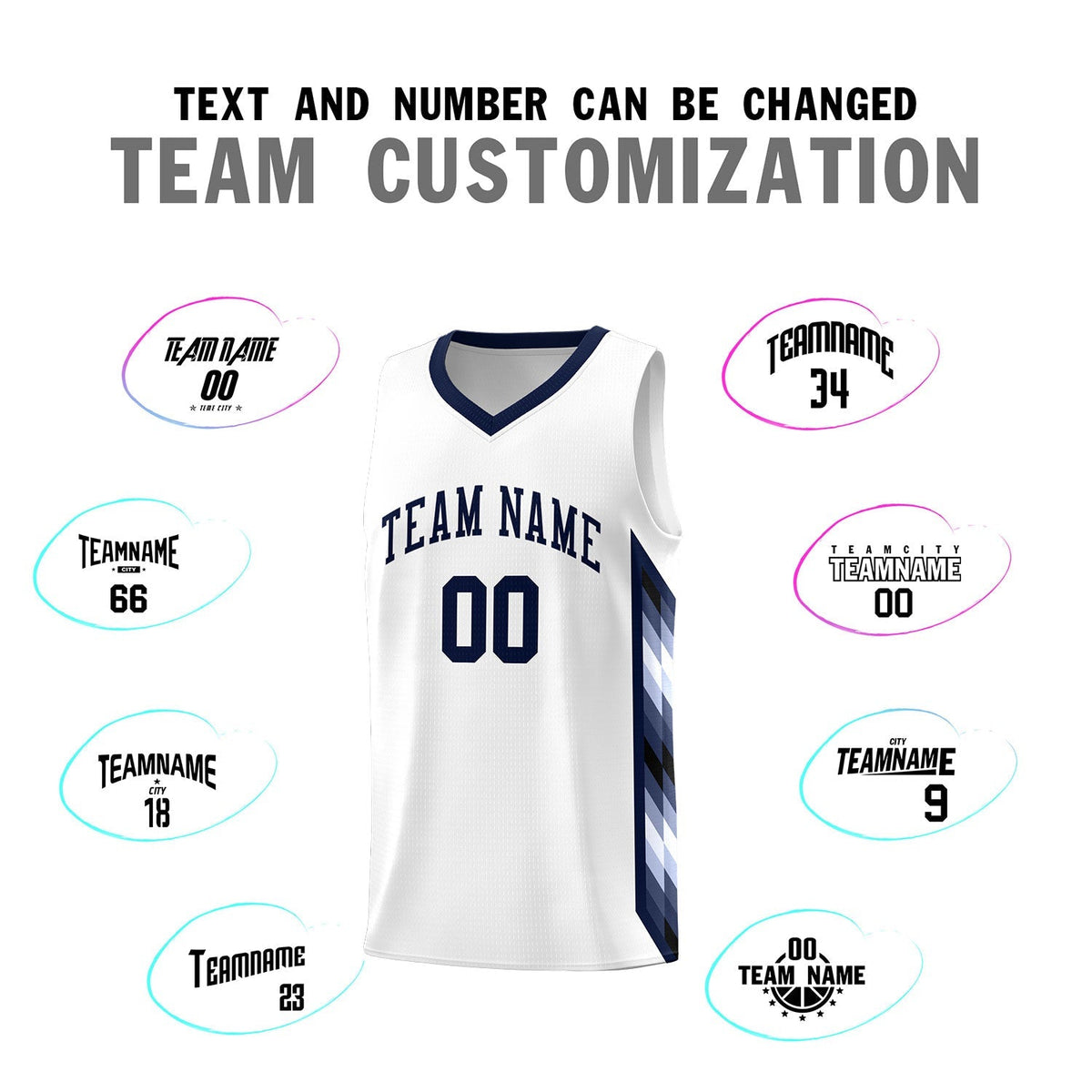 Custom White Mosaic Gradient Fashion Sports Uniform Basketball Jersey|KXKSHOP