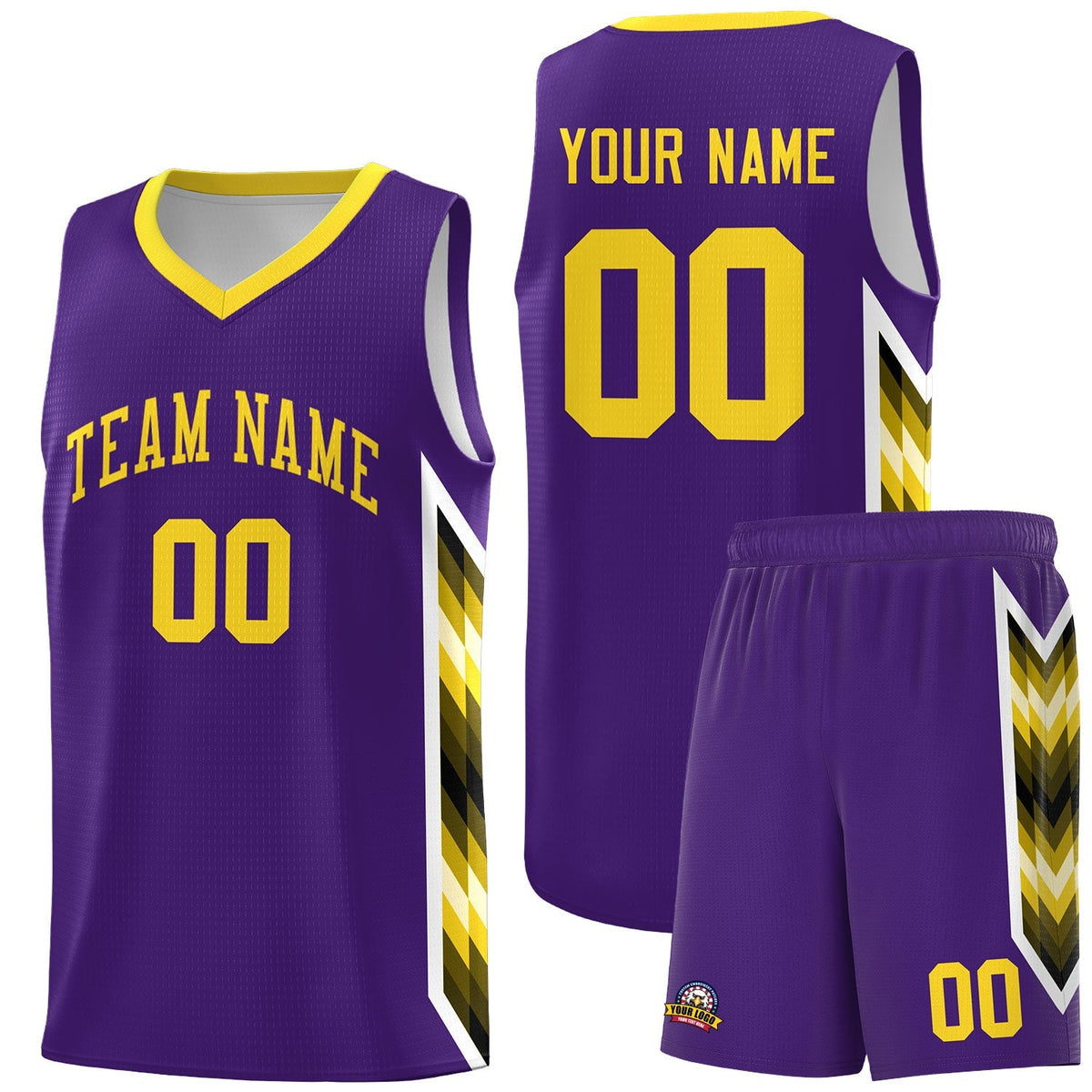 Custom Purple Mosaic Gradient Fashion Sports Uniform Basketball Jersey|KXKSHOP