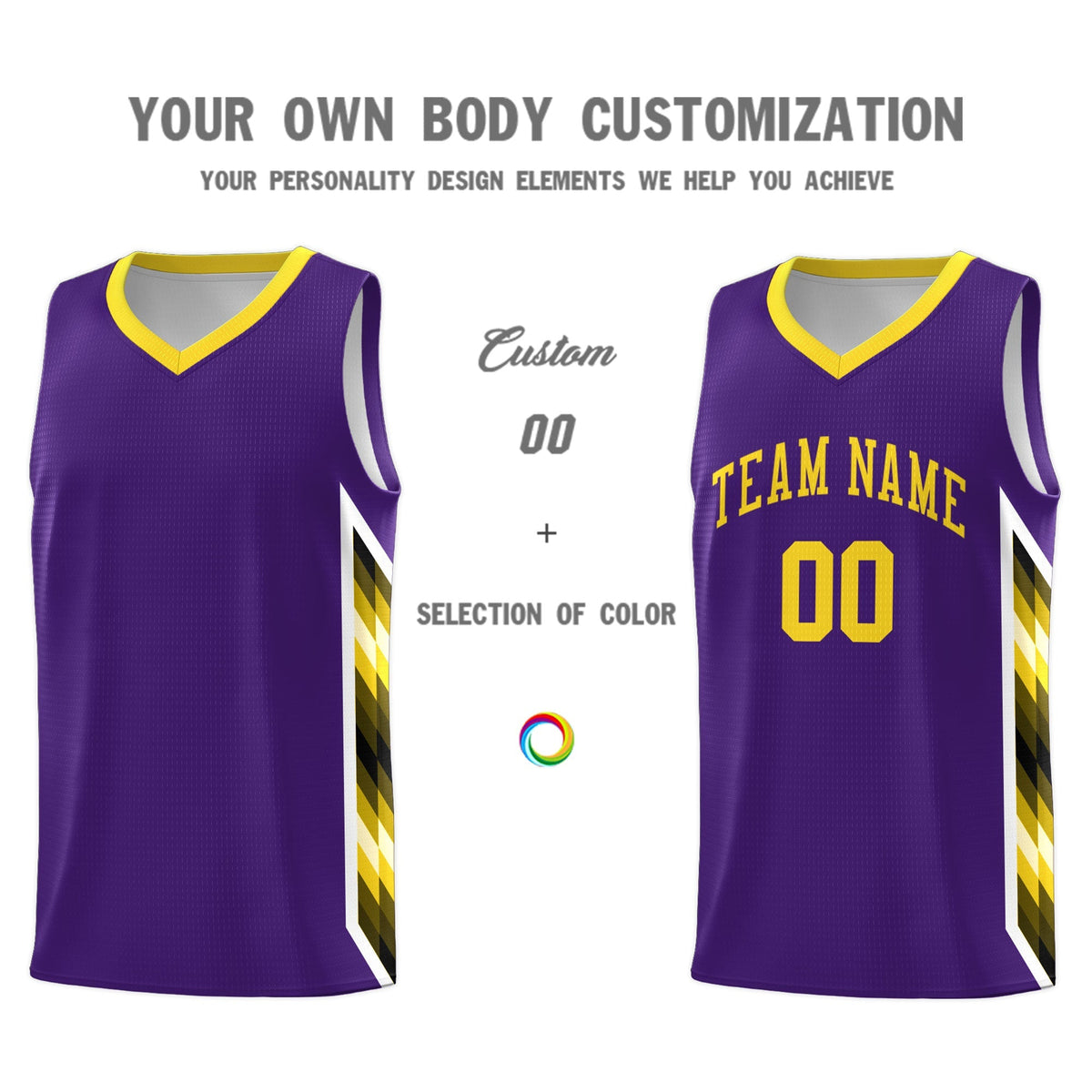 Custom Purple Mosaic Gradient Fashion Sports Uniform Basketball Jersey|KXKSHOP