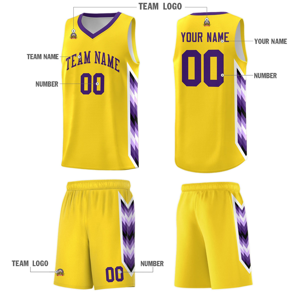 Custom Gold Mosaic Gradient Fashion Sports Uniform Basketball Jersey|KXKSHOP