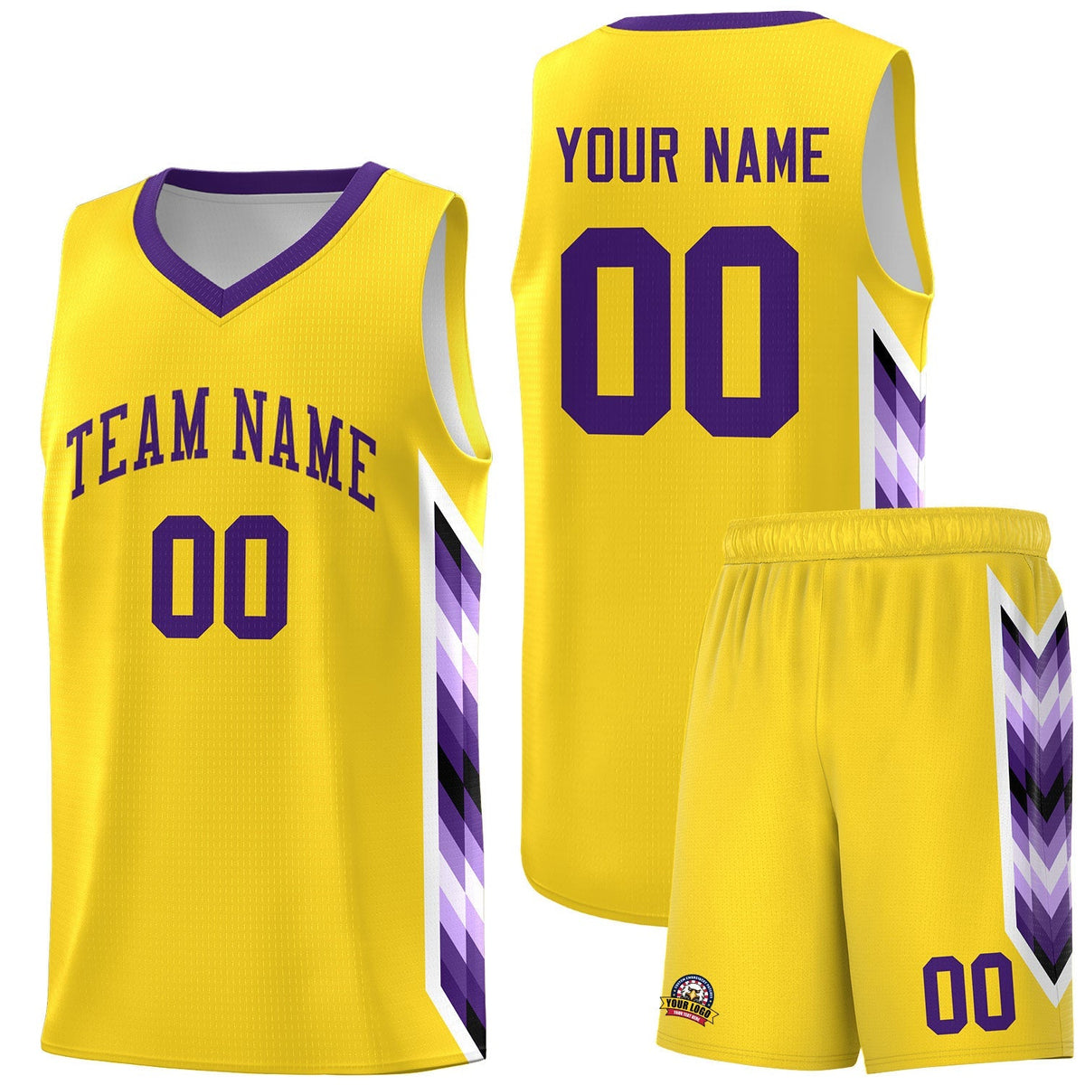 Custom Gold Mosaic Gradient Fashion Sports Uniform Basketball Jersey|KXKSHOP