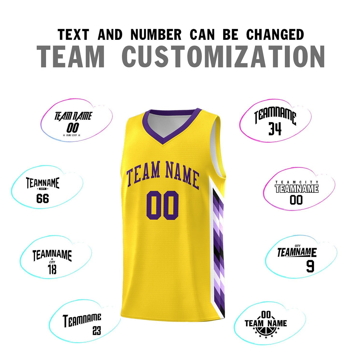 Custom Gold Mosaic Gradient Fashion Sports Uniform Basketball Jersey|KXKSHOP