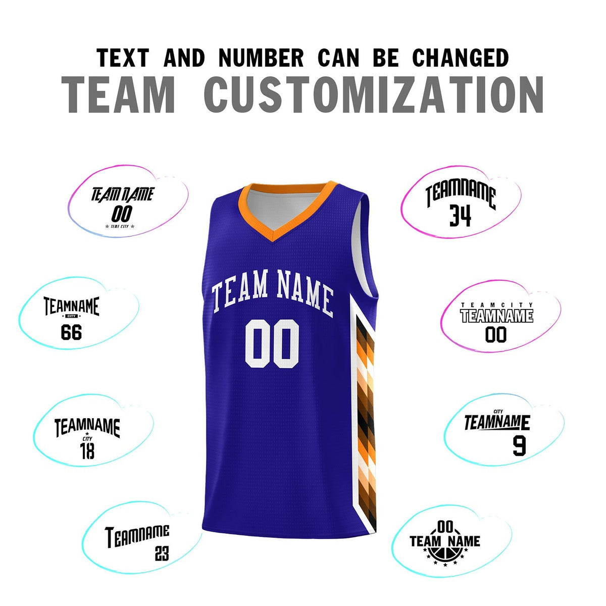 Custom Royal Mosaic Gradient Fashion Sports Uniform Basketball Jersey|KXKSHOP
