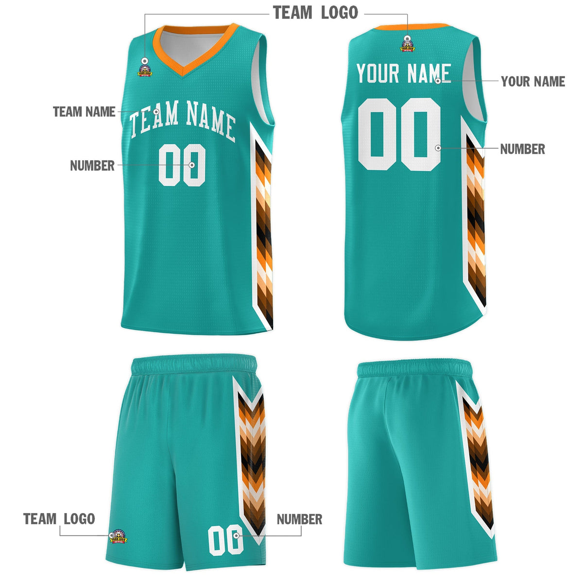 Custom Aqua Mosaic Gradient Fashion Sports Uniform Basketball Jersey|KXKSHOP