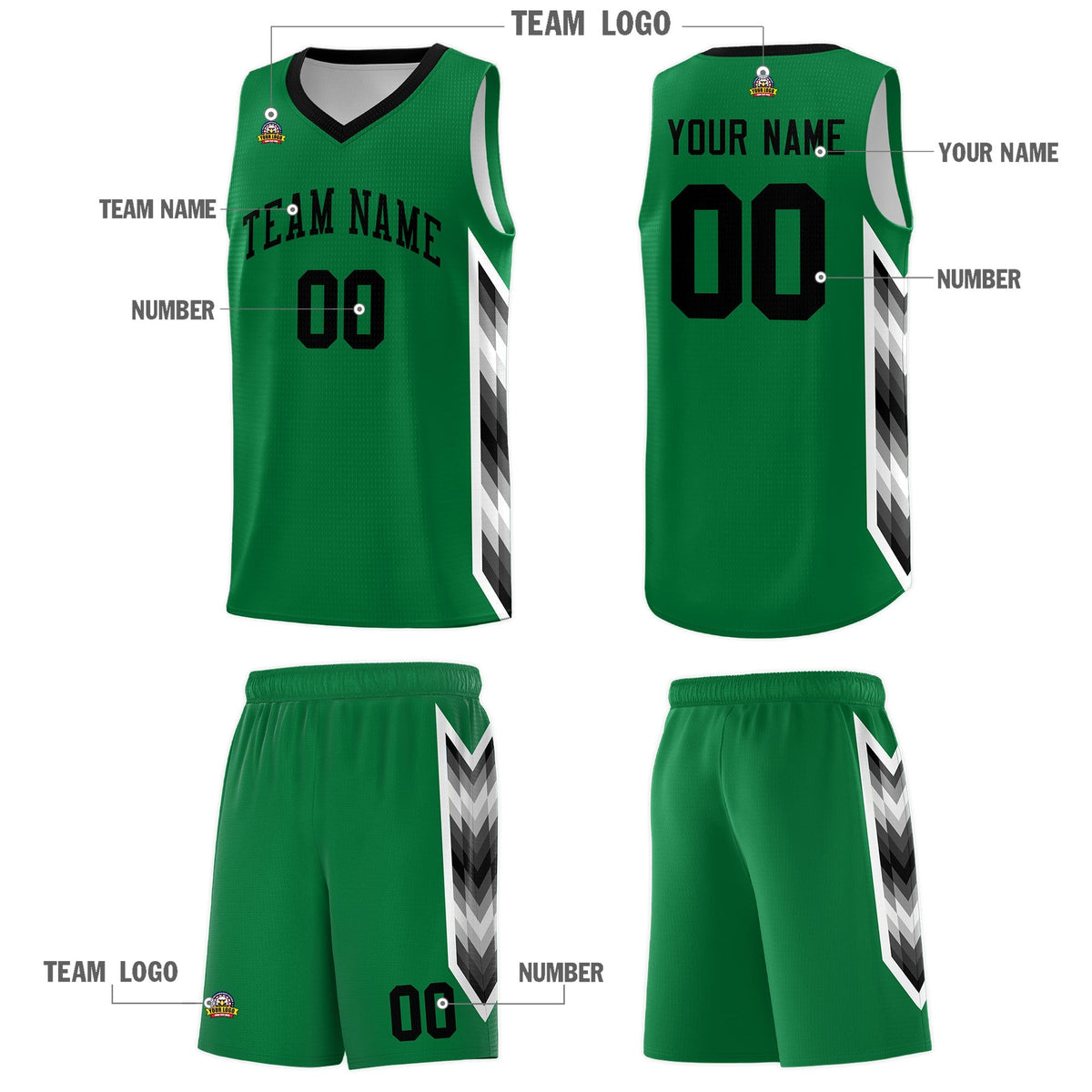 Custom Kelly Green Mosaic Gradient Fashion Sports Uniform Basketball Jersey|KXKSHOP