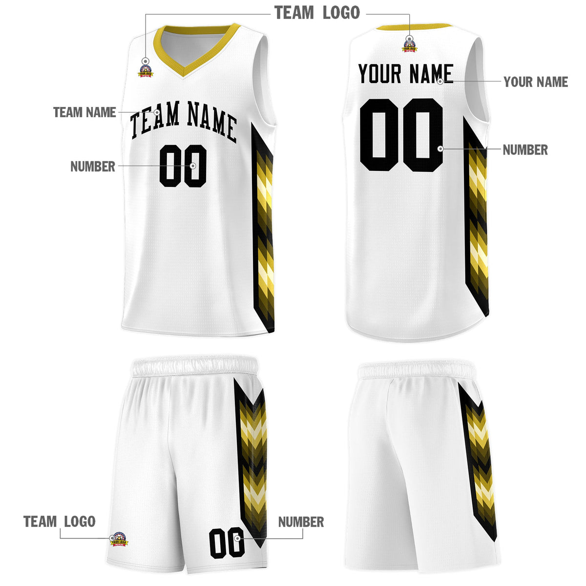 Custom White Mosaic Gradient Fashion Sports Uniform Basketball Jersey|KXKSHOP