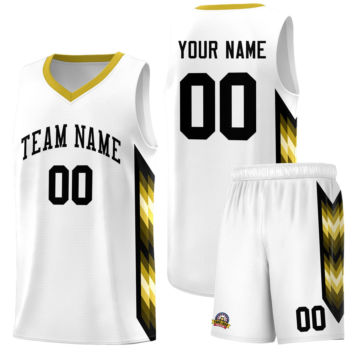 Custom White Mosaic Gradient Fashion Sports Uniform Basketball Jersey|KXKSHOP