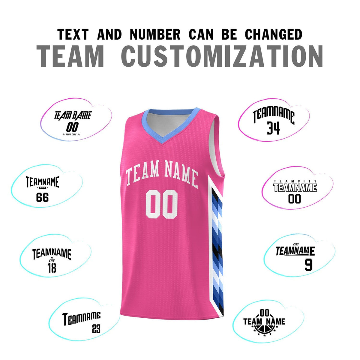 Custom Pink Mosaic Gradient Fashion Sports Uniform Basketball Jersey|KXKSHOP