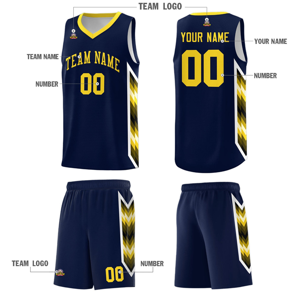 Custom Navy Mosaic Gradient Fashion Sports Uniform Basketball Jersey|KXKSHOP