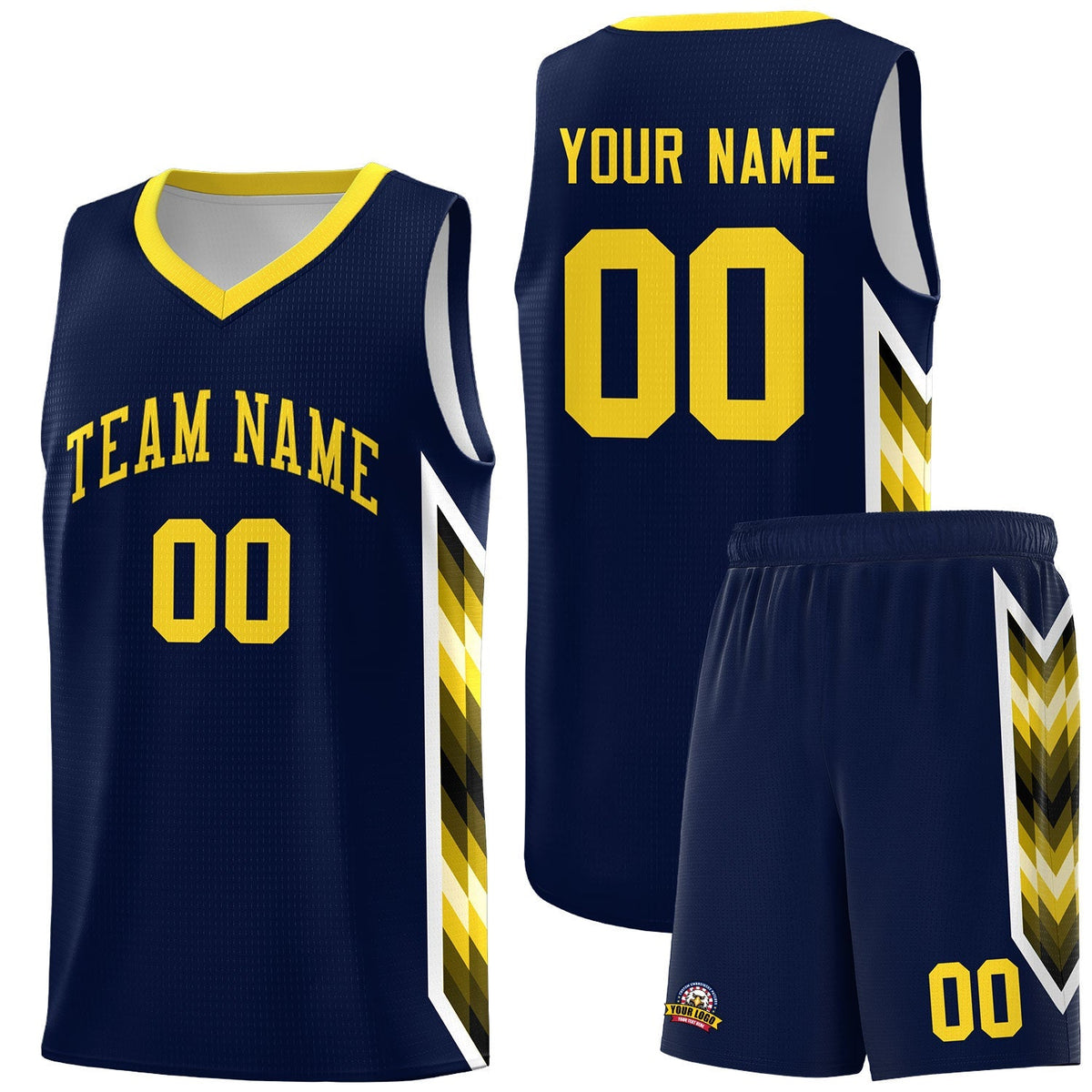 Custom Navy Mosaic Gradient Fashion Sports Uniform Basketball Jersey|KXKSHOP