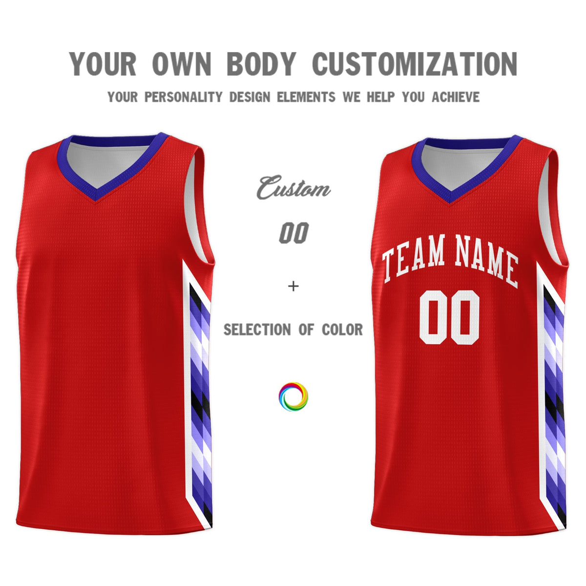 Custom Red Mosaic Gradient Fashion Sports Uniform Basketball Jersey|KXKSHOP