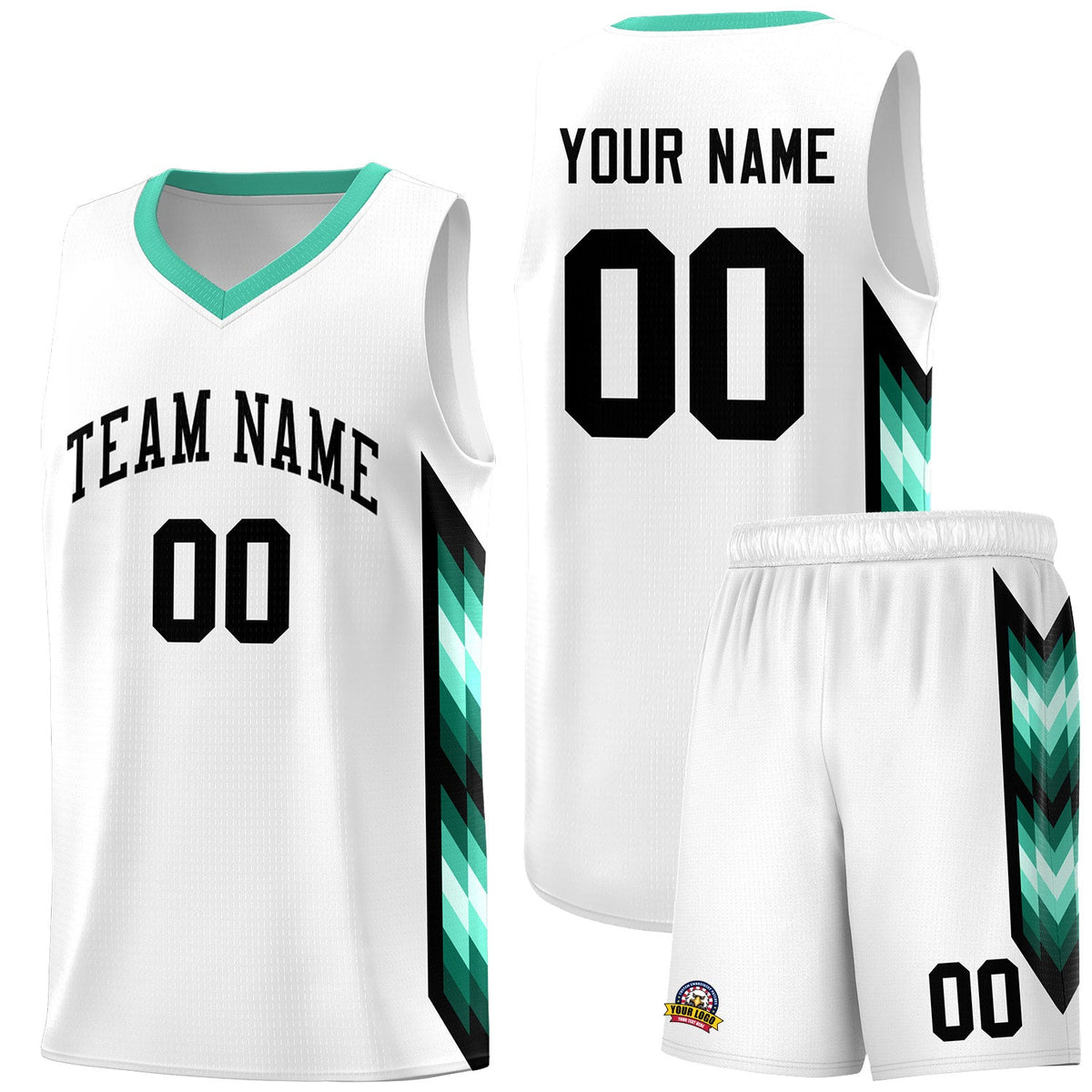 Custom White Mosaic Gradient Fashion Sports Uniform Basketball Jersey|KXKSHOP