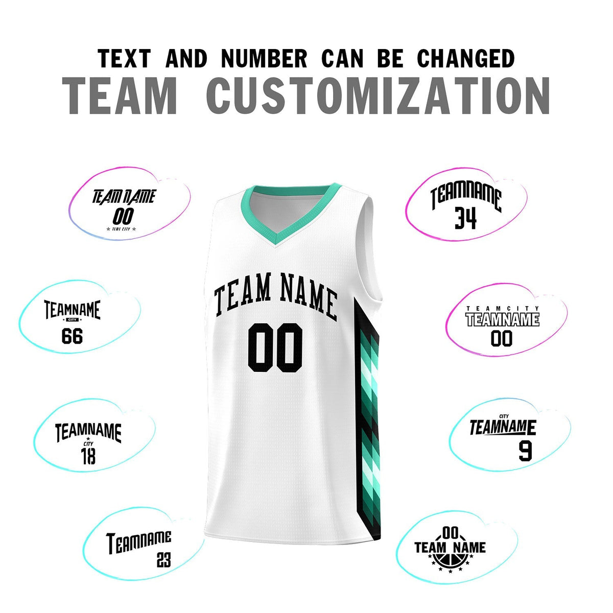 Custom White Mosaic Gradient Fashion Sports Uniform Basketball Jersey|KXKSHOP