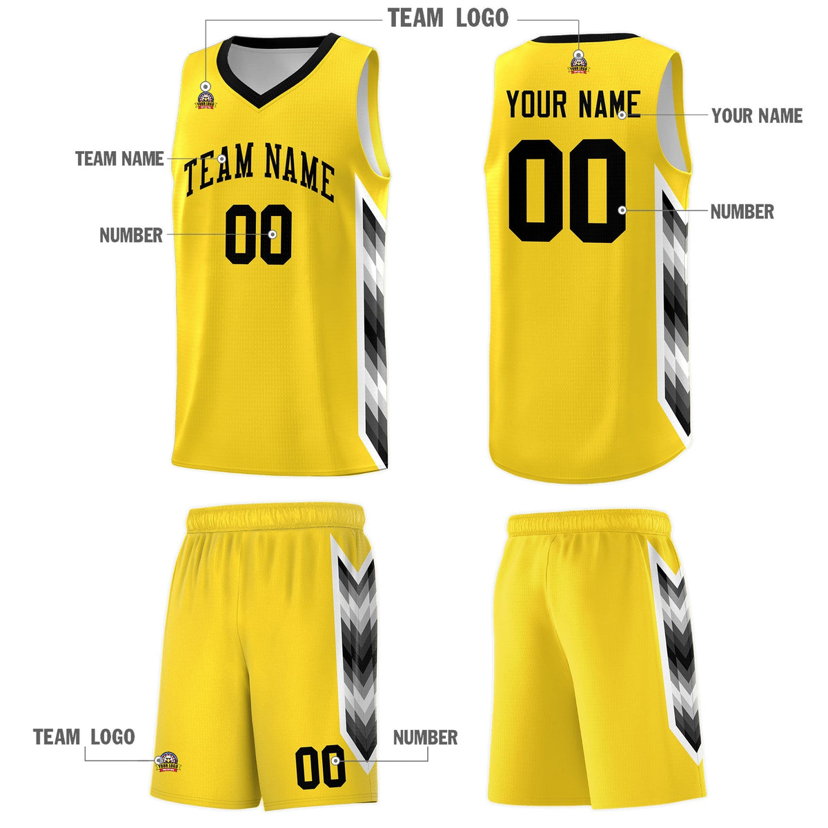 Custom Gold Mosaic Gradient Fashion Sports Uniform Basketball Jersey|KXKSHOP