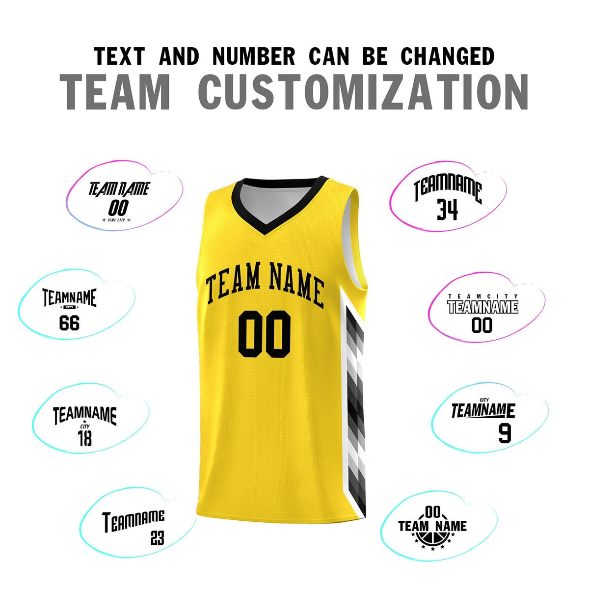 Custom Gold Mosaic Gradient Fashion Sports Uniform Basketball Jersey|KXKSHOP