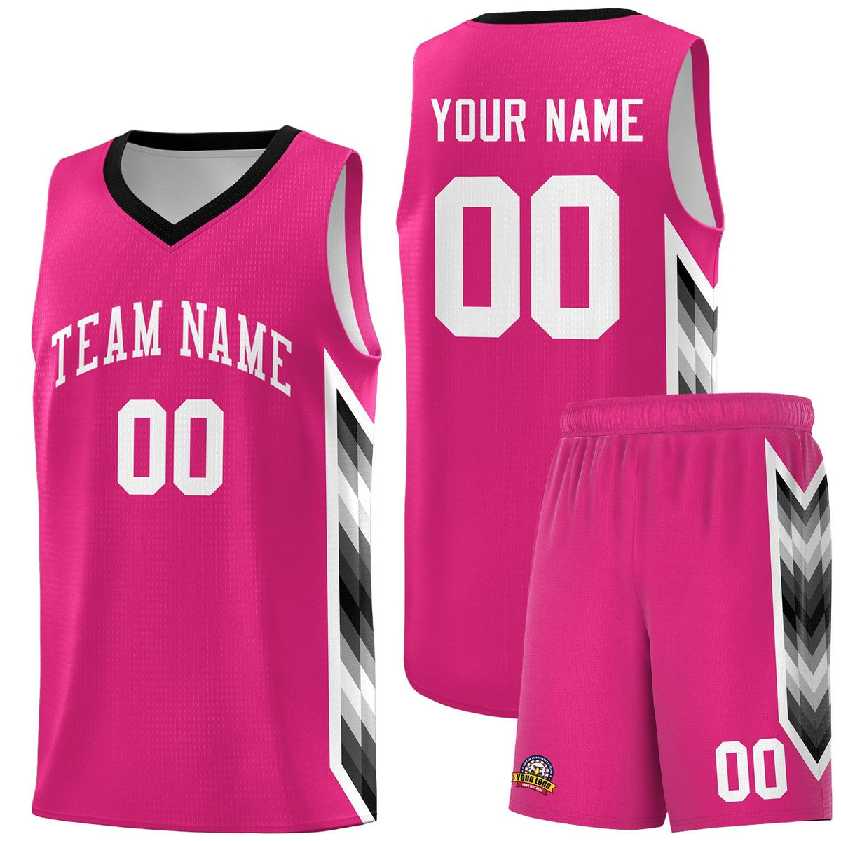 Custom Rose Red Mosaic Gradient Fashion Sports Uniform Basketball Jersey|KXKSHOP