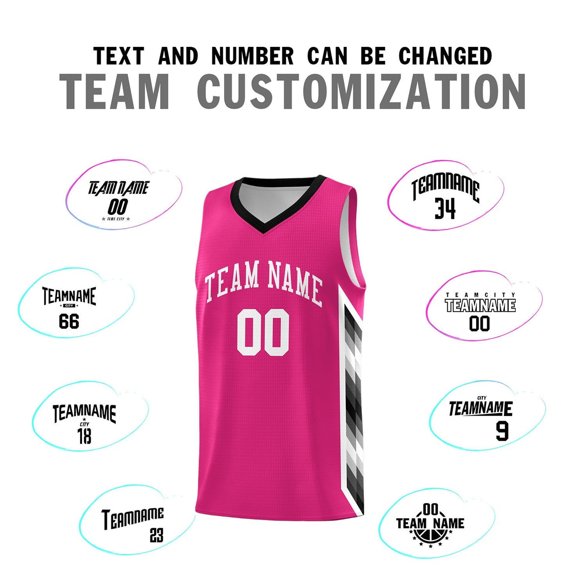 Custom Rose Red Mosaic Gradient Fashion Sports Uniform Basketball Jersey|KXKSHOP