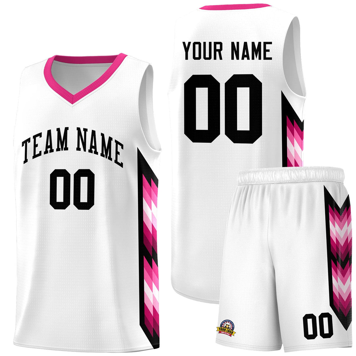 Custom White Mosaic Gradient Fashion Sports Uniform Basketball Jersey|KXKSHOP