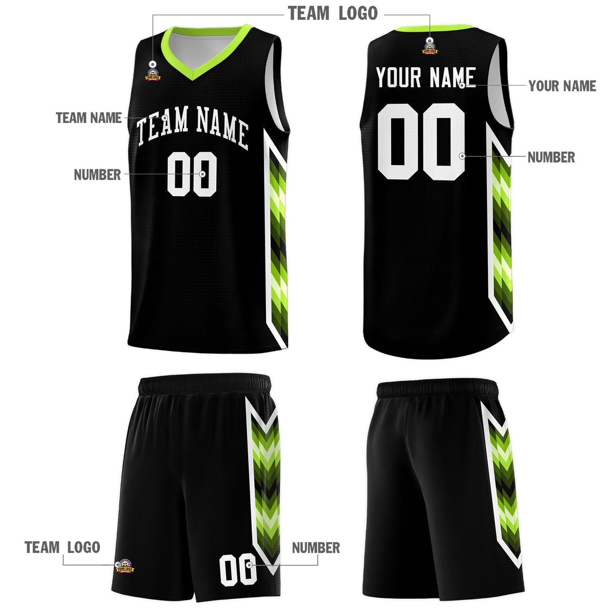Custom Black Mosaic Gradient Fashion Sports Uniform Basketball Jersey|KXKSHOP