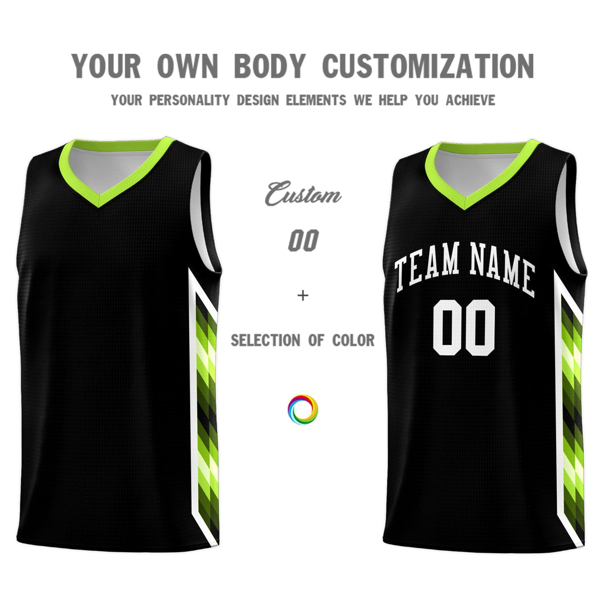 Custom Black Mosaic Gradient Fashion Sports Uniform Basketball Jersey|KXKSHOP