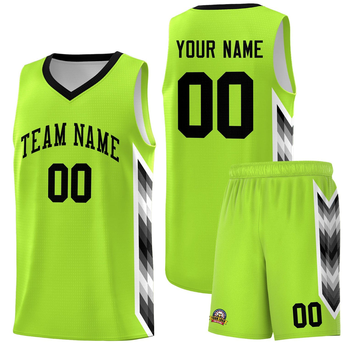 Custom Neon Green Mosaic Gradient Fashion Sports Uniform Basketball Jersey|KXKSHOP