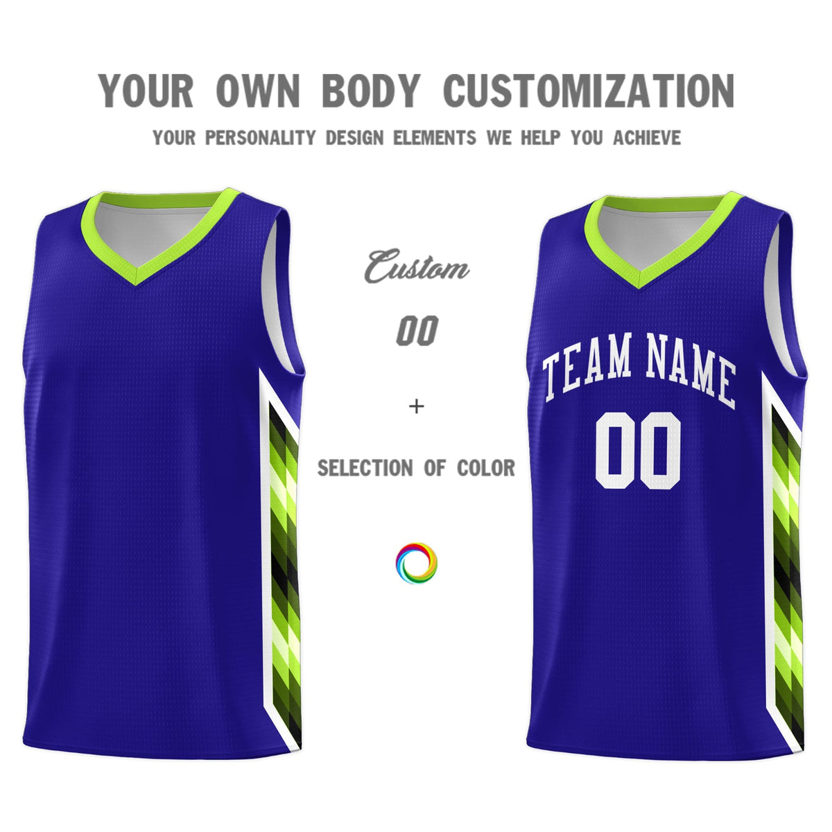 Custom Royal Mosaic Gradient Fashion Sports Uniform Basketball Jersey|KXKSHOP