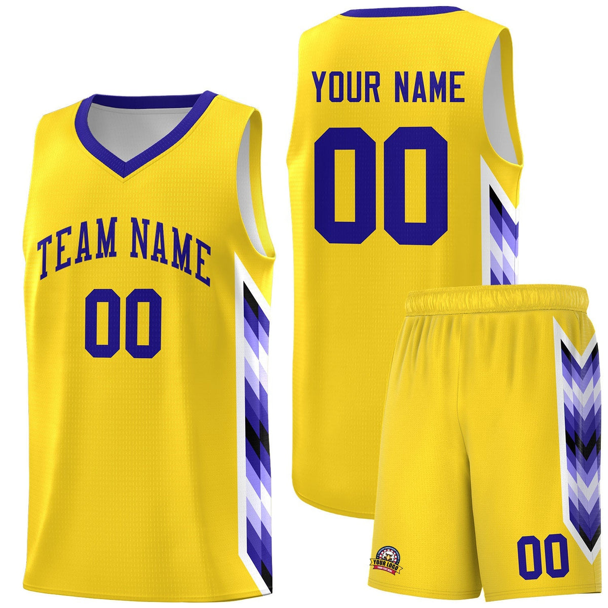 Custom Gold Mosaic Gradient Fashion Sports Uniform Basketball Jersey|KXKSHOP