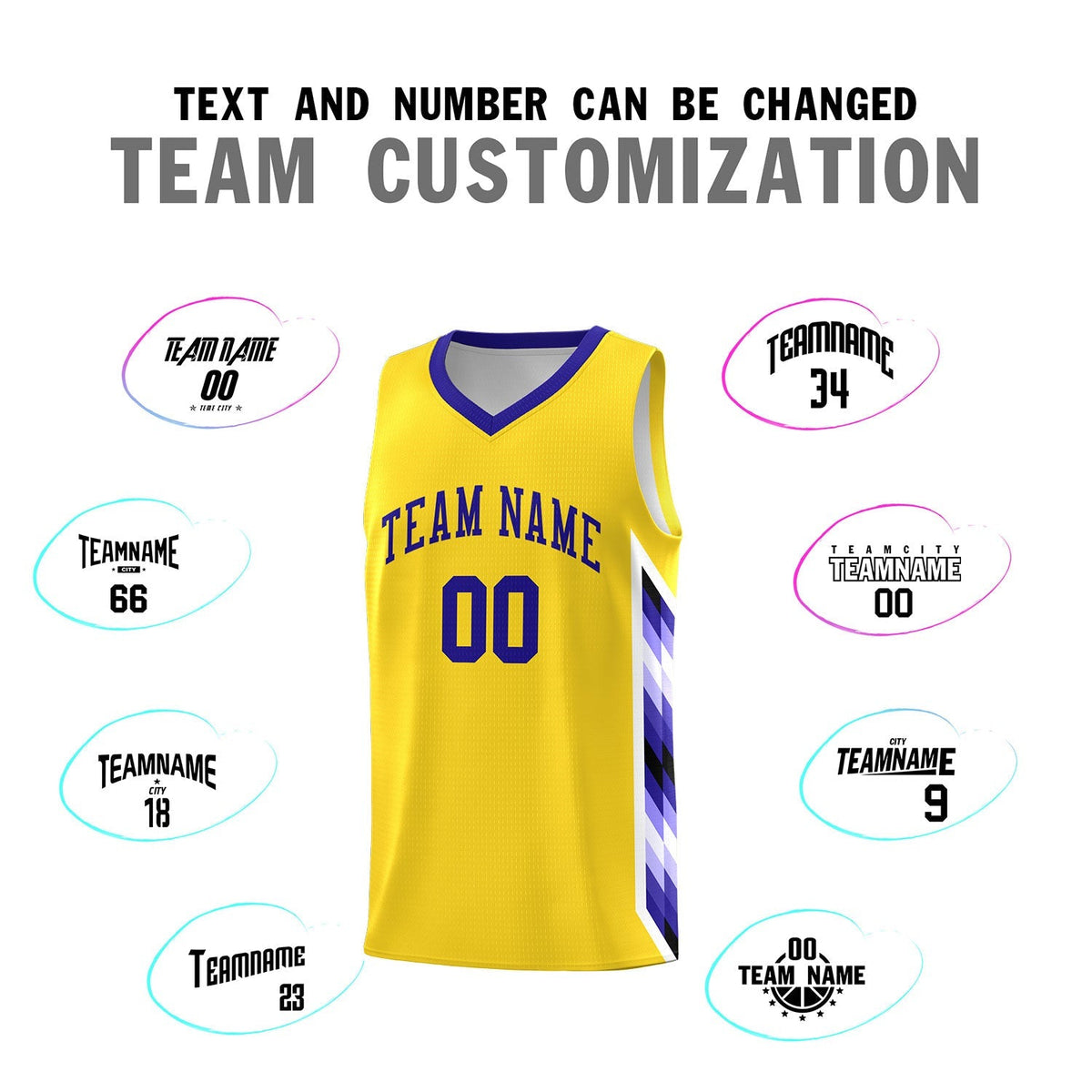 Custom Gold Mosaic Gradient Fashion Sports Uniform Basketball Jersey|KXKSHOP