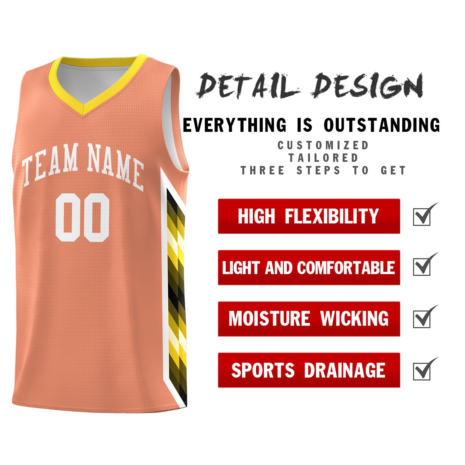 Custom Orange Mosaic Gradient Fashion Sports Uniform Basketball Jersey|KXKSHOP