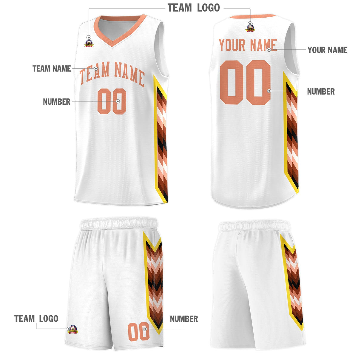Custom White Mosaic Gradient Fashion Sports Uniform Basketball Jersey|KXKSHOP