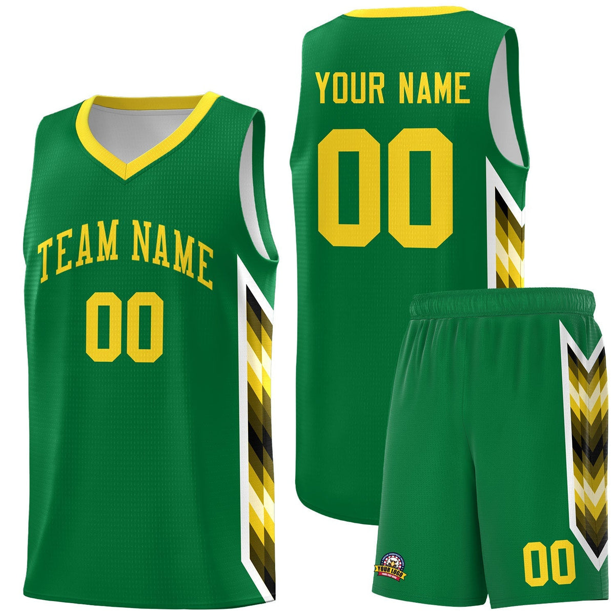 Custom Kelly Green Mosaic Gradient Fashion Sports Uniform Basketball Jersey|KXKSHOP