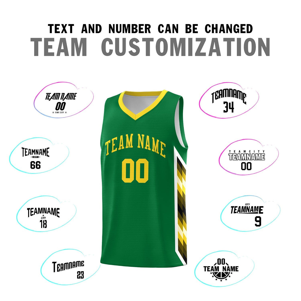 Custom Kelly Green Mosaic Gradient Fashion Sports Uniform Basketball Jersey|KXKSHOP