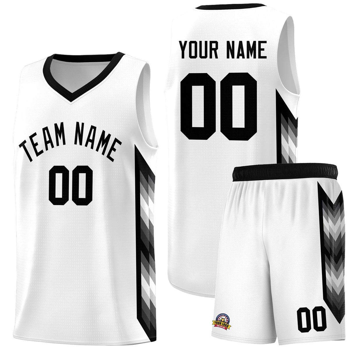 Custom White Mosaic Gradient Fashion Sports Uniform Basketball Jersey|KXKSHOP