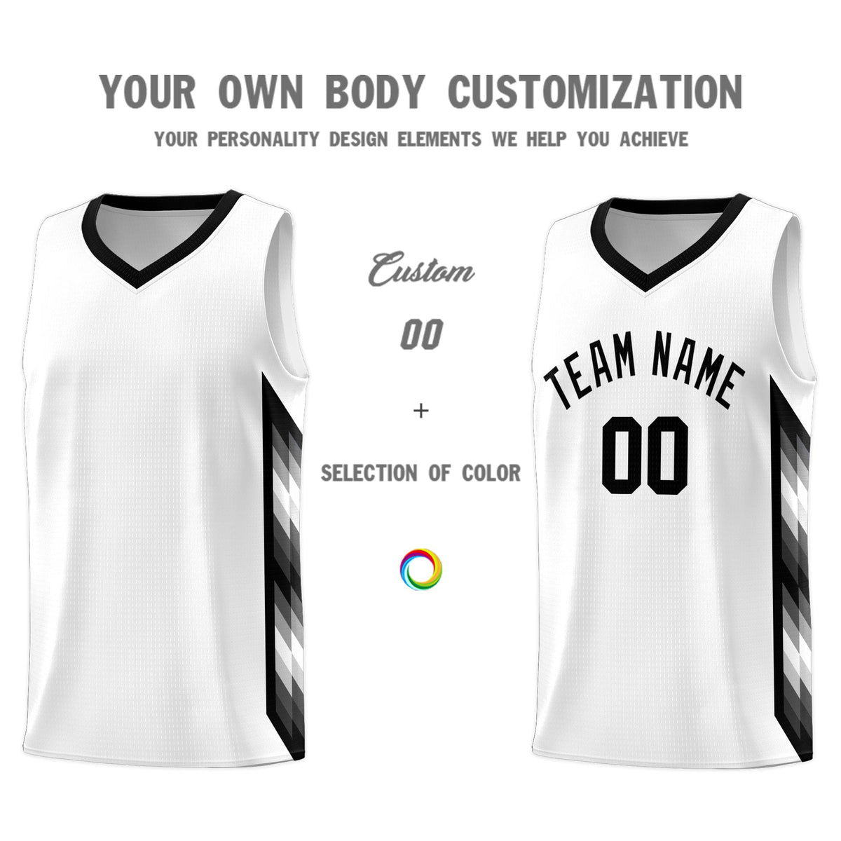 Custom White Mosaic Gradient Fashion Sports Uniform Basketball Jersey|KXKSHOP