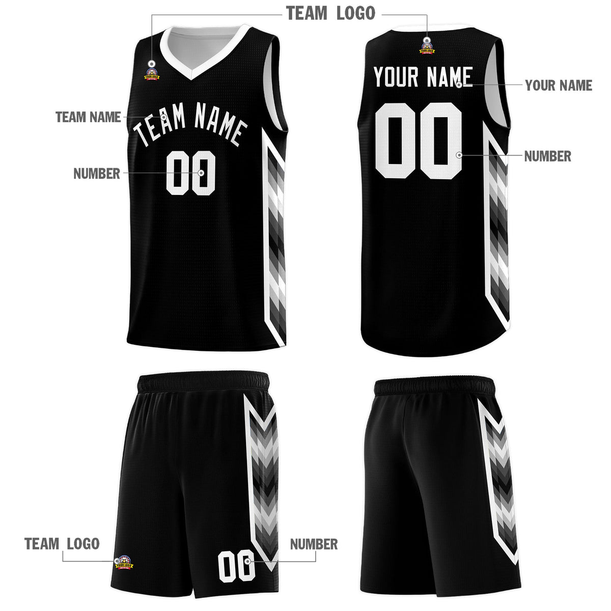 Custom Black Mosaic Gradient Fashion Sports Uniform Basketball Jersey|KXKSHOP