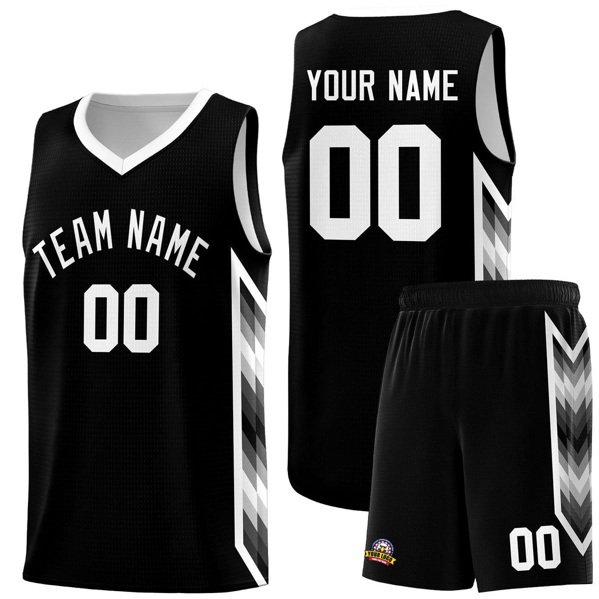 Custom Black Mosaic Gradient Fashion Sports Uniform Basketball Jersey|KXKSHOP