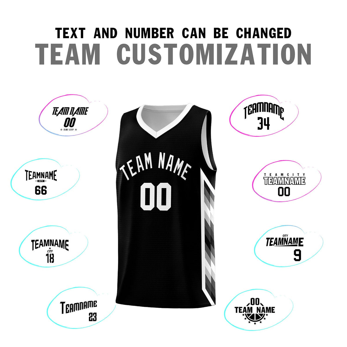 Custom Black Mosaic Gradient Fashion Sports Uniform Basketball Jersey|KXKSHOP