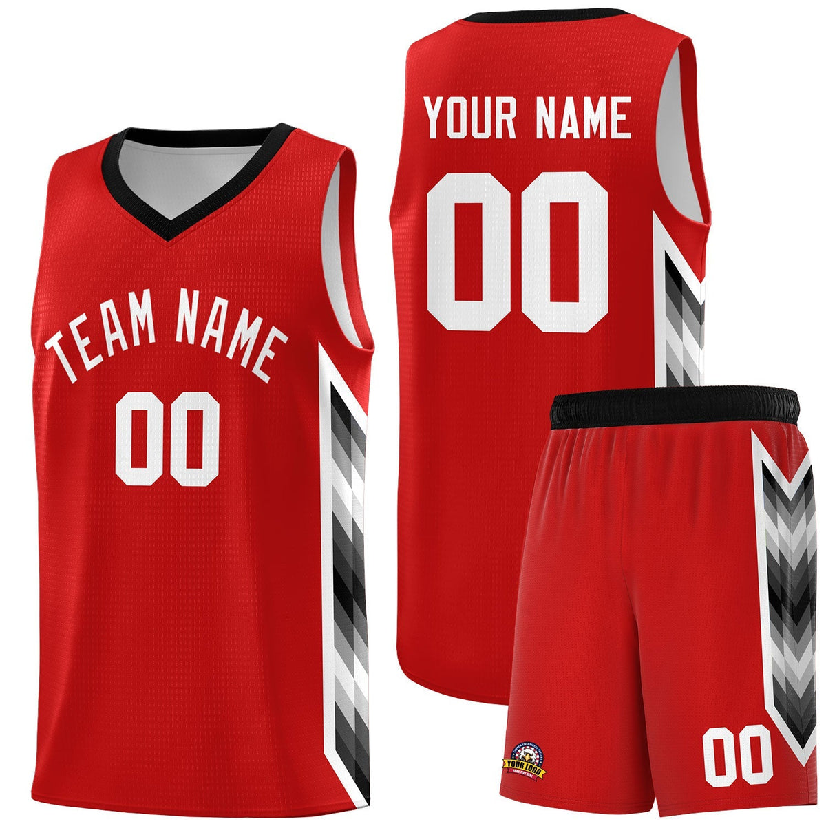 Custom Red Mosaic Gradient Fashion Sports Uniform Basketball Jersey|KXKSHOP