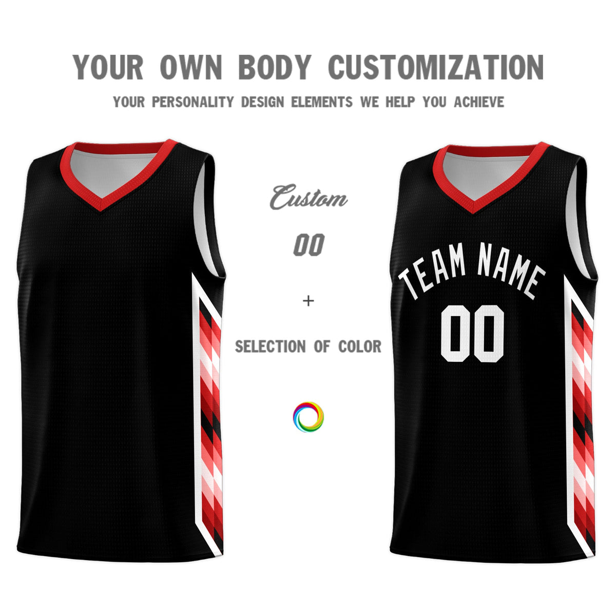 Custom Black Mosaic Gradient Fashion Sports Uniform Basketball Jersey|KXKSHOP